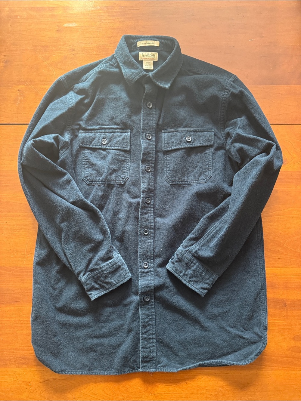 L.L. Bean Men's Chamois Shirt, Traditional Fit Dark Navy